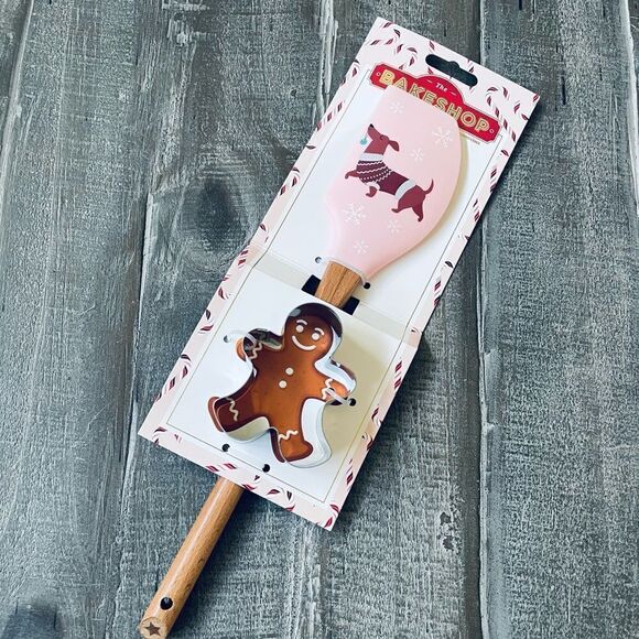 Christmas Dachshund Dog Baking Spatula Cookie Cutter Gift Set - Picture 2 of 4